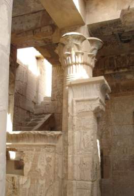 Stairs lead from the courtyard to the temple roof.