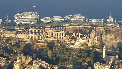 Luxor Temple from the air.