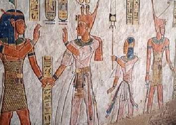 Prince Khaemwaset s presented to the gods by his father Ramses III.
