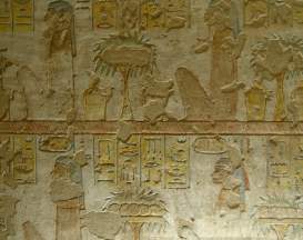 The four sons of Horus guard the burial chamber of Queen Tyti.