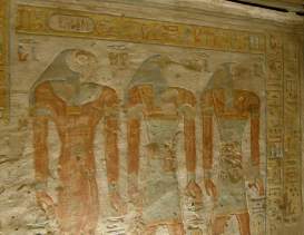 Horus, Thoth and Anubis wait to greet Tyti.
