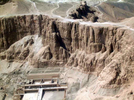 Deir al Bahari seen from the sky