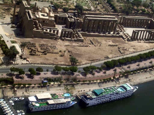 Luxor temple seen from the sky