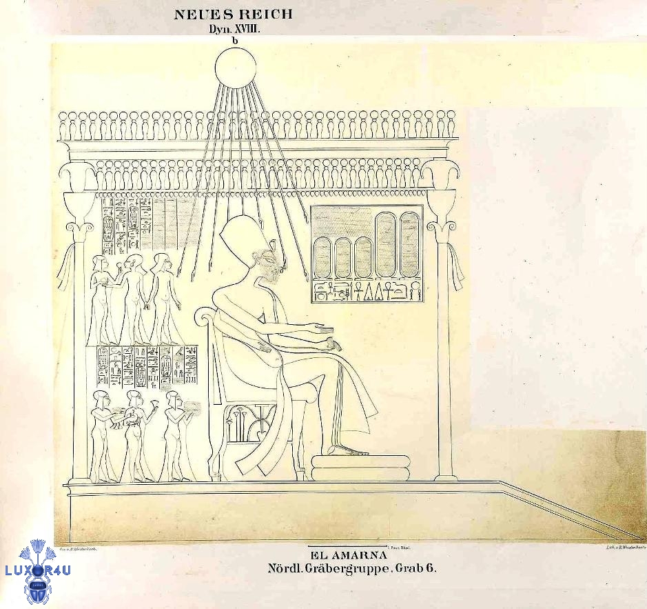 The 2 Akhon-A'tounian ''Twins'' on Throne  Lepsius's Rendering-decr