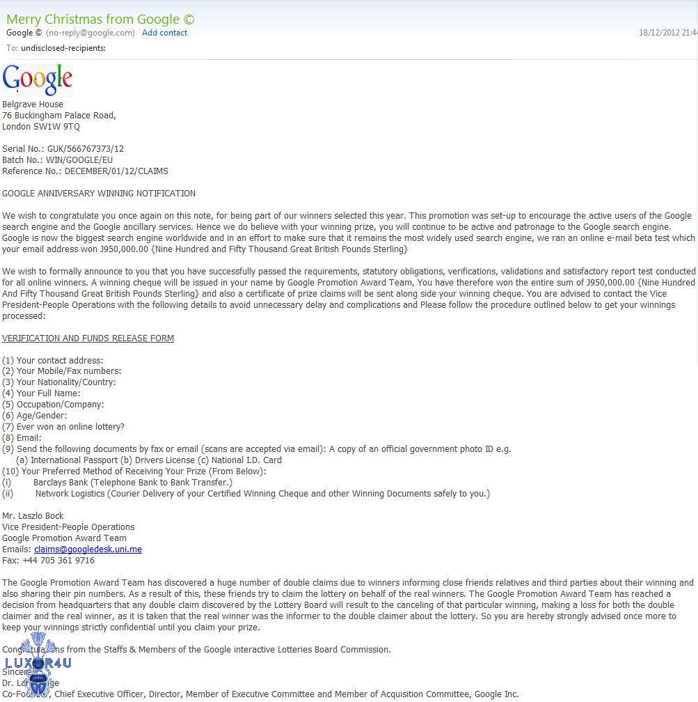 Google Scam