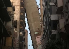 Leaning building in Alexandria