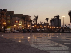 Luxor Temple piazza at dusk