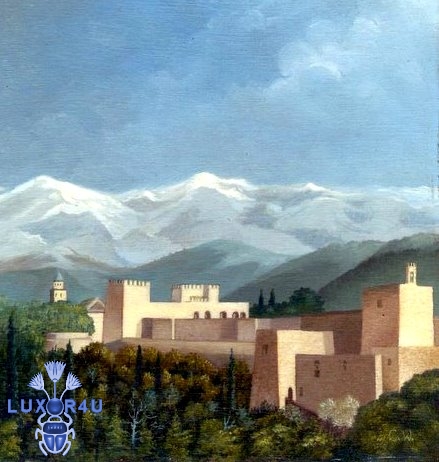 al Hamsa Palace - Grenada. Oil on Wood panel