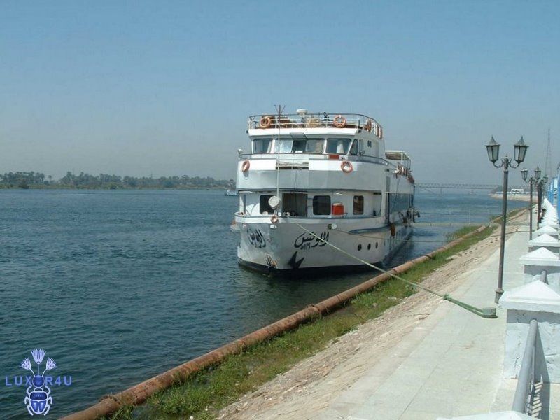 The Lotus at the mooring for Dendera