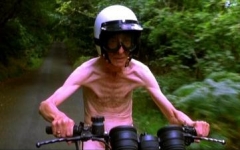 on my bike