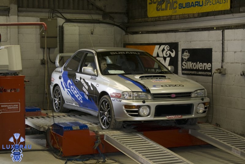 My Impreza on the rolling road