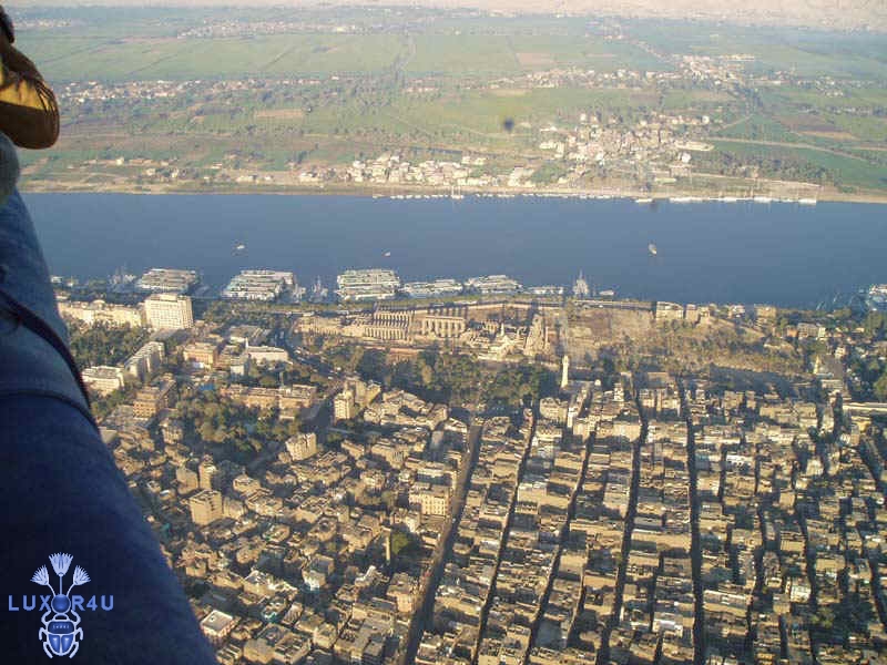Luxor Temple from a balloon